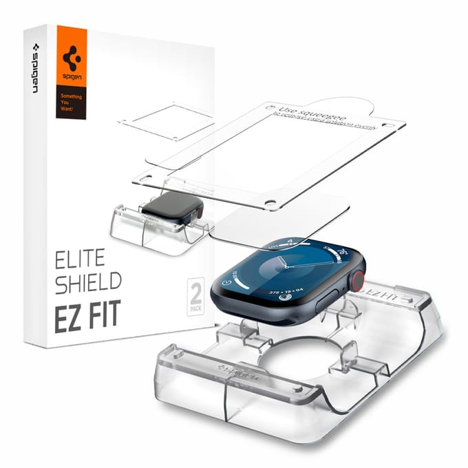 Spigen Eliteshield EZ Fit - Screen Protector Geschikt voor Apple Watch 11 / 10 46MM met Installatietray - Case Friendly - 2-Pack