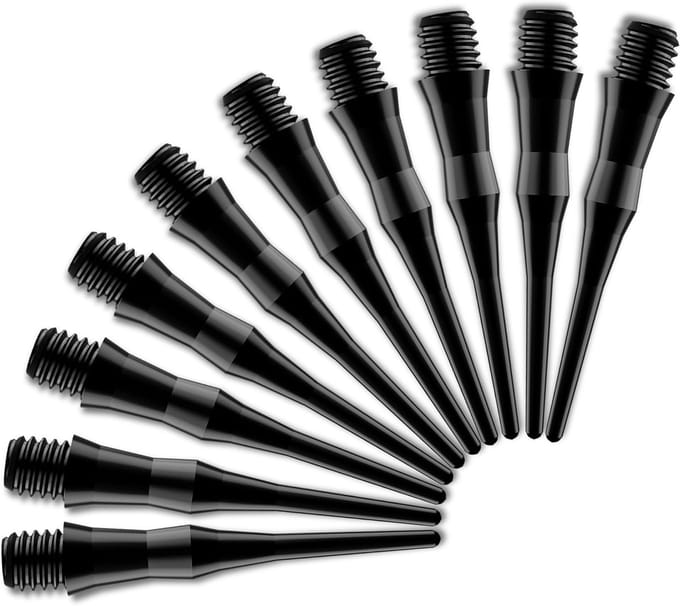 100 Stuks Zwarte Dart Tips 2BA van Plastic - Standaard Draad voor Precisie en Duurzaamheid