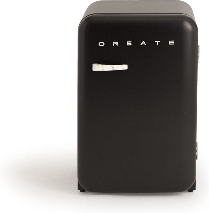 CREATE - Koelkast in retrostijl - Zwart - Handvat Marmer - FRIDGE RETRO 107L