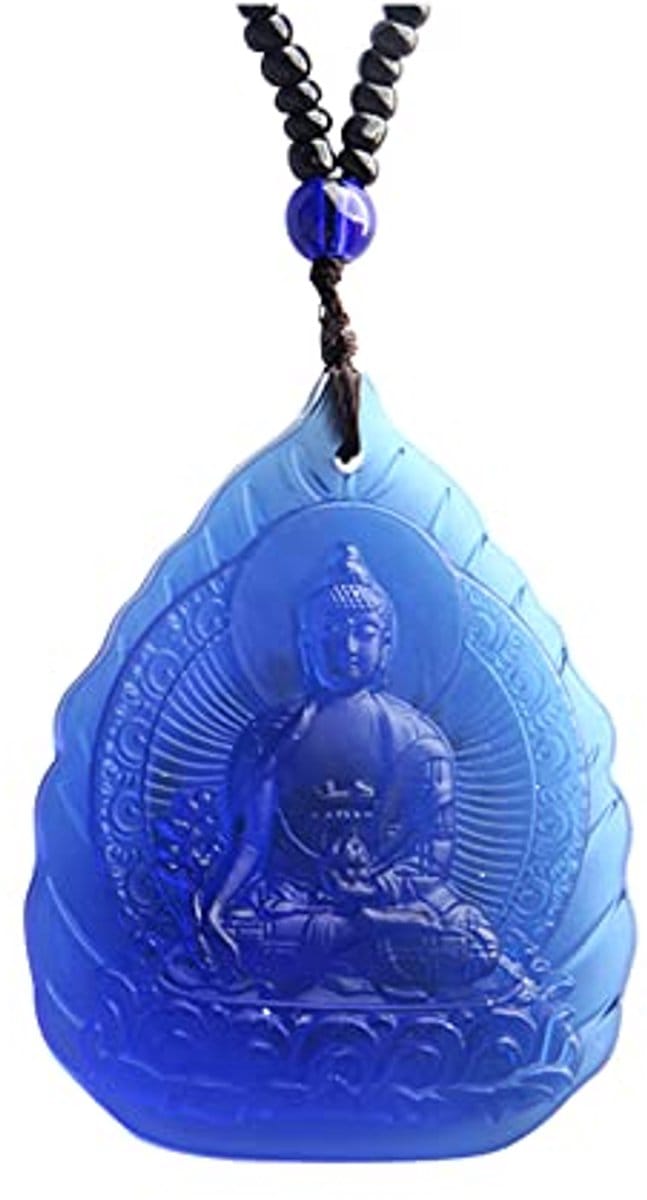 Boeddha Hanger Geneeskunde Amulet Ketting - Gezegend Glas Standbeeld