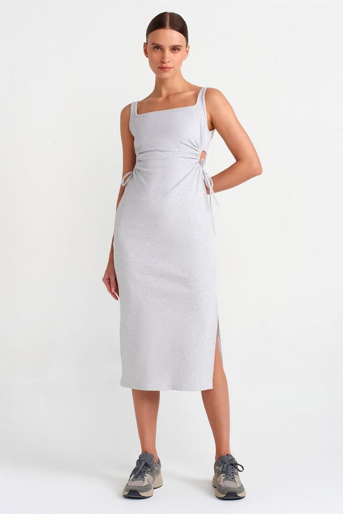 Mouwloze Bodycon Midi-jurk met Uitsnit