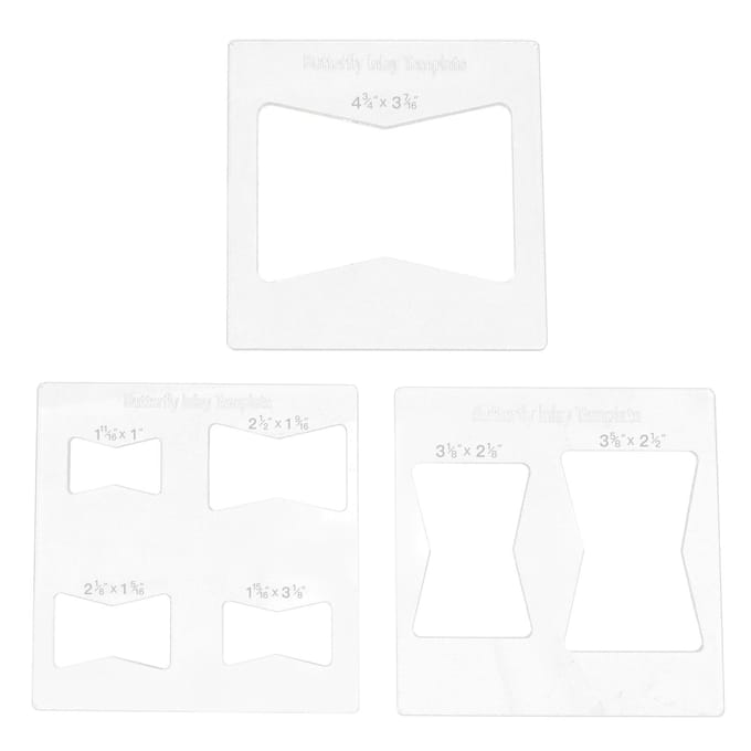 3 Stuks 6x6 Inch Vlinder Sleutel Inleg Sjabloon Bovenfrees en Decoratieve Sjablonen voor Houtbewerking white