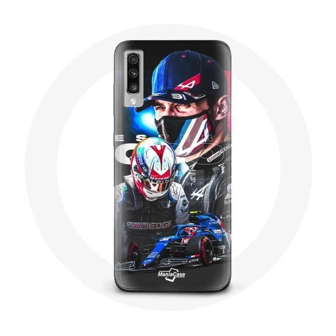 Coque - Samsung - Galaxy A70 - Formule 1 - Esteban Ocon - Souple - Noir