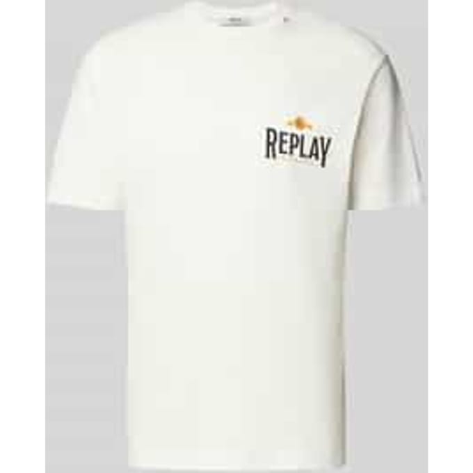 Regular fit T-shirt van puur katoen met logoprint