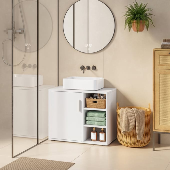 Wastafelonderkast Kulaik 51x60x32 cm wit [en.casa]