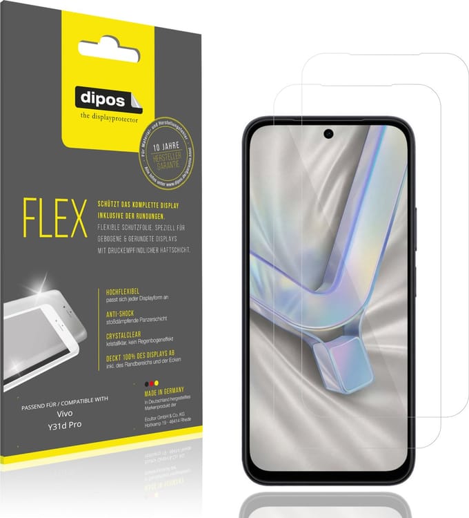 dipos – 2x Beschermfolie geschikt voor Vivo Y31d Pro | 3D Full Cover Screenprotector | 100% Passend