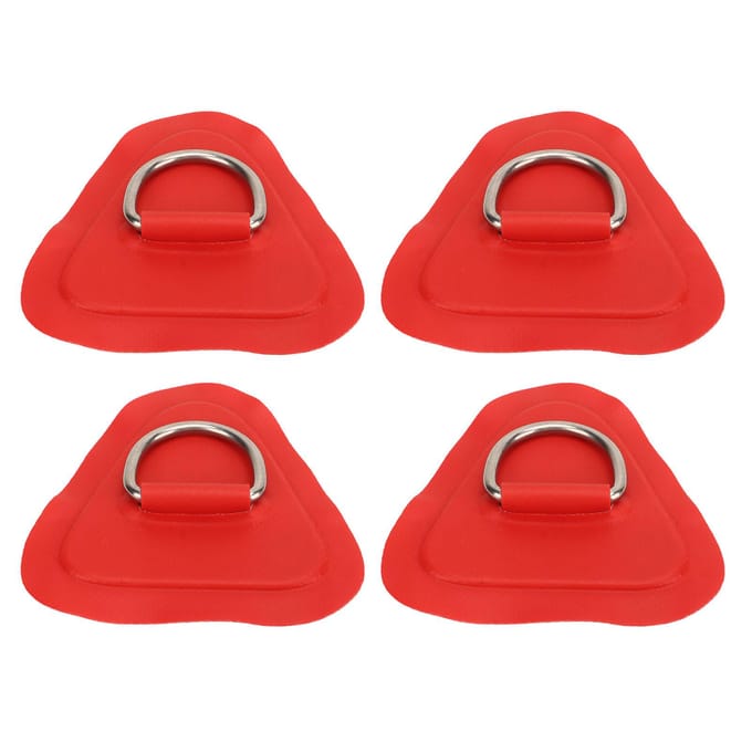 4 stuks D-ring patch roestvrij staal D-ring pad voor opblaasbare boot surfplank dinghy paddle board rood red