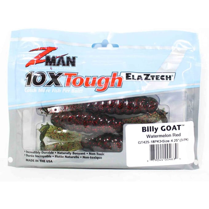 Zman Soft Lure Billy Goat 4,25 Inch 3/Pack Watermeloen Rood (4639)