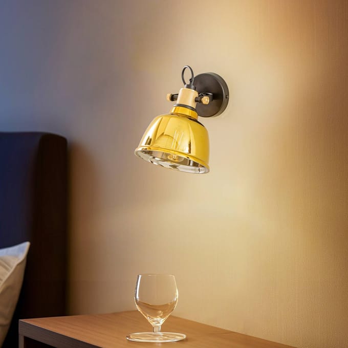 Nowodvorski Lighting Wandlamp Amalfi met gemetalliseerd glas, goud