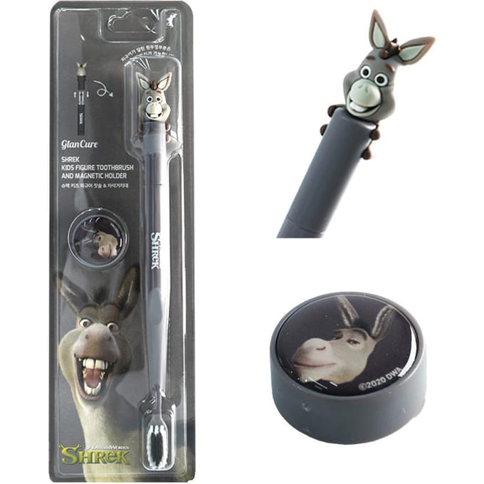 Shrek Ezel Figuur Kinderen Kinder Tandenborstel+Magneethouder Set gray
