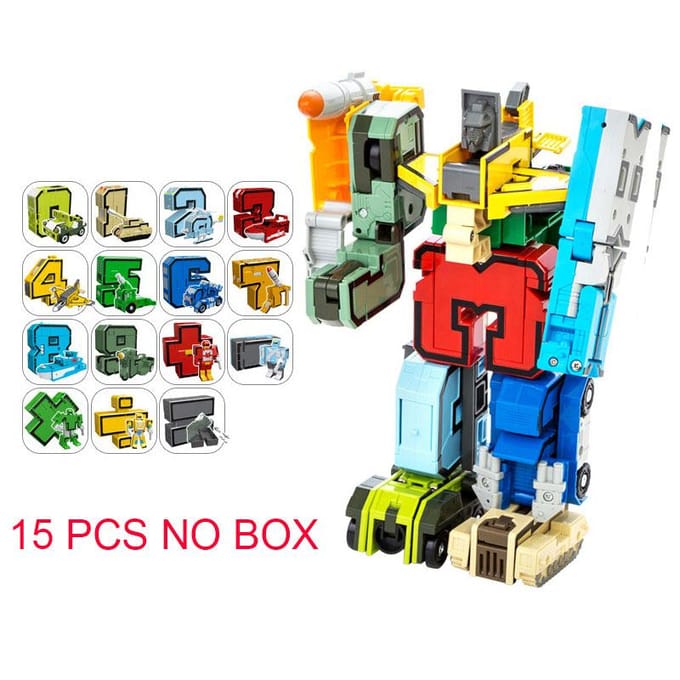 GUDI Robots Assembleren Transformatie Actiefiguur Auto Model Vervorming Getallen Letters Alfabet Wiskunde Educatief Kinderspeelgoed