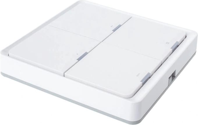 Slimme Zigbee schakelaar met 4 knoppen draadloos - Slimme schakelaar - Smart Switch - Werkt met Smart Life app - Wit