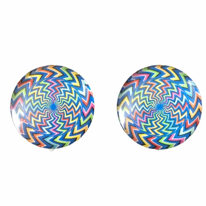 Clip Oorbellen blauw Spiro-2.5 cm-Cabochon
