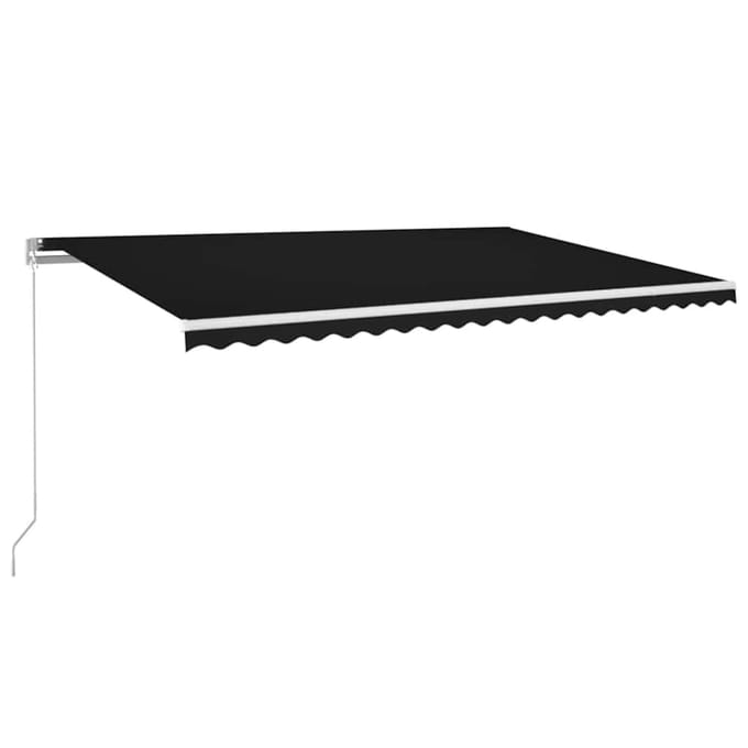 vidaXL - Luifel - handmatig - uittrekbaar - met - LED - 500x300 - cm - antracietkleur