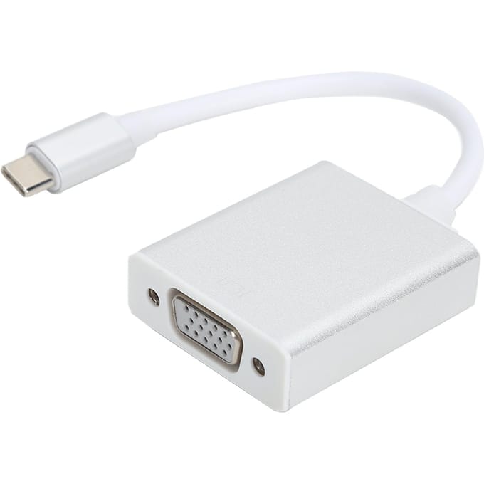 Type C naar VGA-adapter Zilver Compacte mannelijke naar vrouwelijke converter Compatibel met OS X