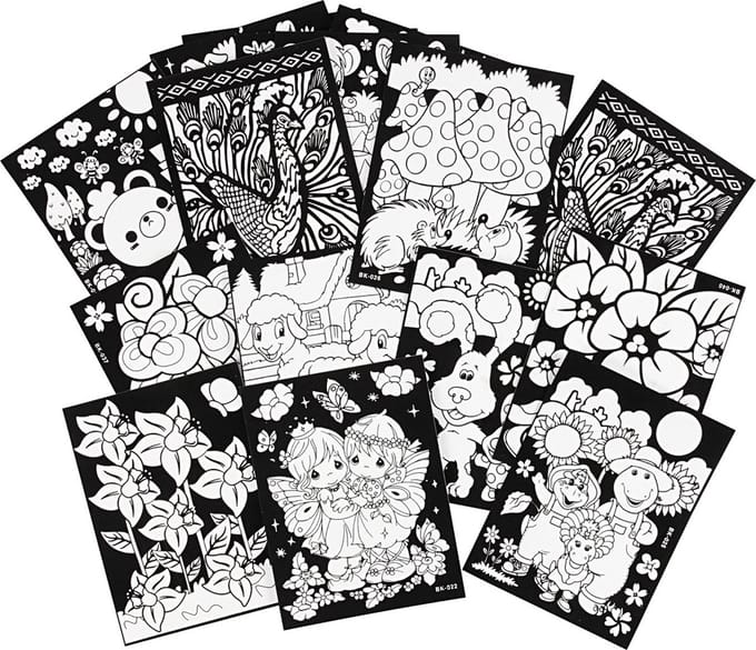 Velour plaatjes, afm 25x19 cm, 16 assorti