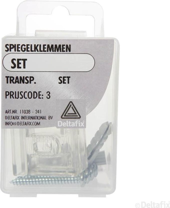 Deltafix spiegelklem transparant set set