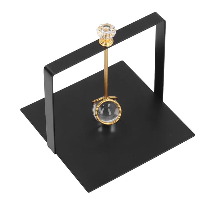 Servetdispenser met Verzwaarde Glazen Bol Rechthoekig Elegant IJzeren Servethouder Tissue Standaard voor zwart