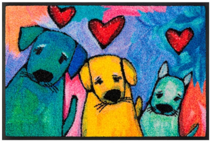 Kleen-Tex Wash+Dry Design Wasbare Deurmat - Doggies - 40 x 60cm