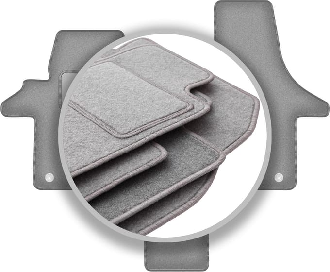 Grijze automatten voor: VW Transporter T5 Caravelle 2-zits (2003-2015)
