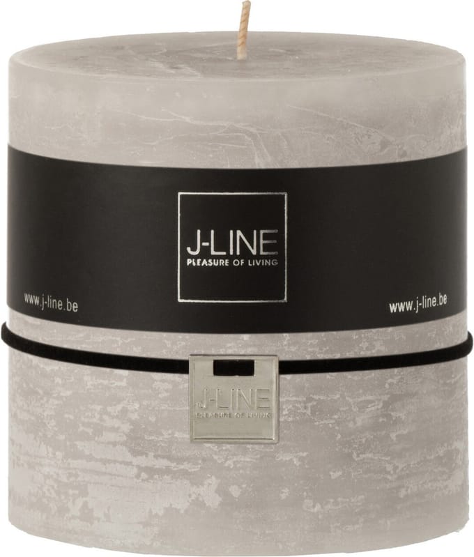 J-Line cilinderkaars - lichtgrijs - large - 75U - 6 stuks