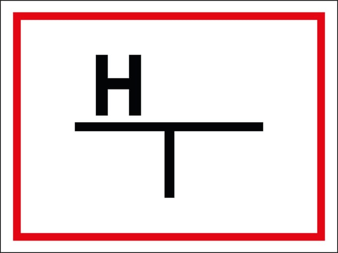 Hydrant sticker met schema 320 x 200 mm