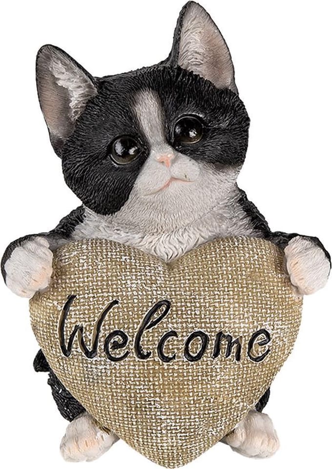 Clayre & Eef Beeld Kat 12x9x15 cm Zwart Polyresin