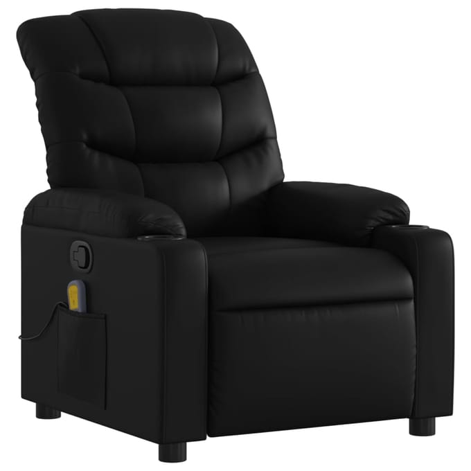 vidaXL - Massagestoel - van - zwart - kunstleer