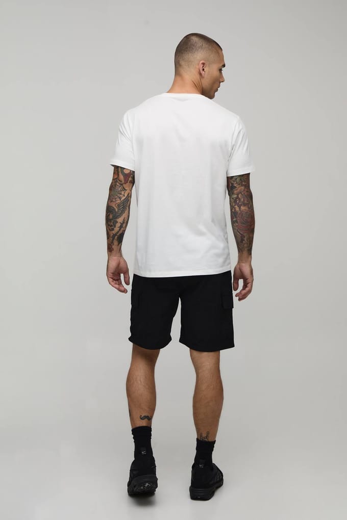 Essential Relaxed Fit Elasticated Nylon Cargo Shorts | Black | Size Small