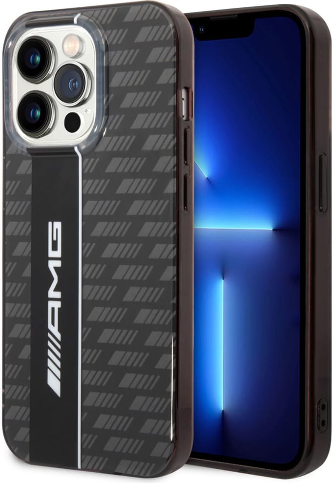 AMG Back cover - iPhone 14 Pro - Grey - Double Layer - Carbon Pattern