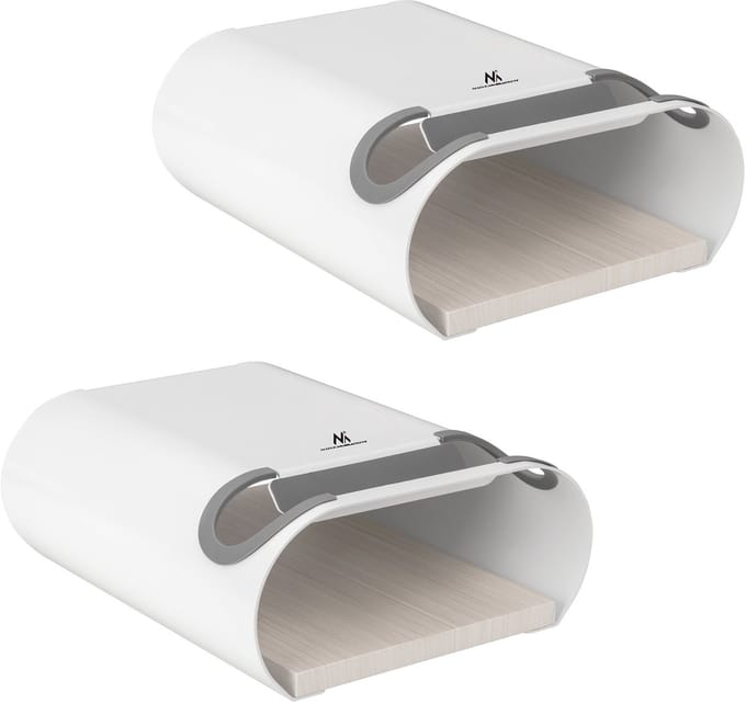 Maclean - Set van 2 stuks Opbergbeugel fiets - fietshouder - Wandgemonteerd Fietsenrek met plank - Max 25kg - Wit