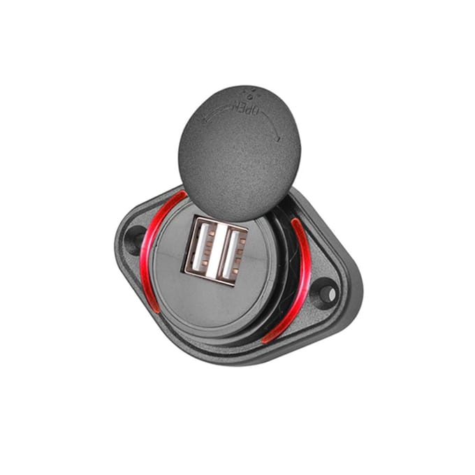 12-24V 3.1A Dual USB Autolader Adapter Waterdichte Power Charging Socket voor Auto Boot Motorfiets RV Camper Caravans
