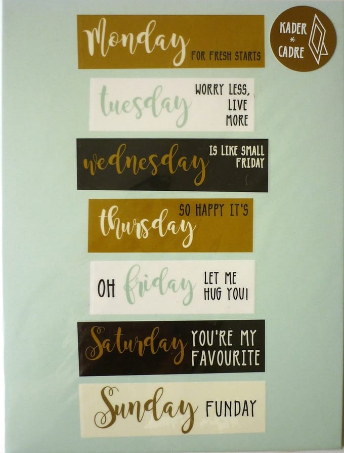 Mailbox -wenskaart - monday ... sunday