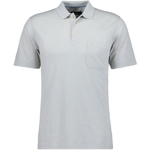Ragman Polo Soft Knit Fine Stripe Flame Design Ecru / male