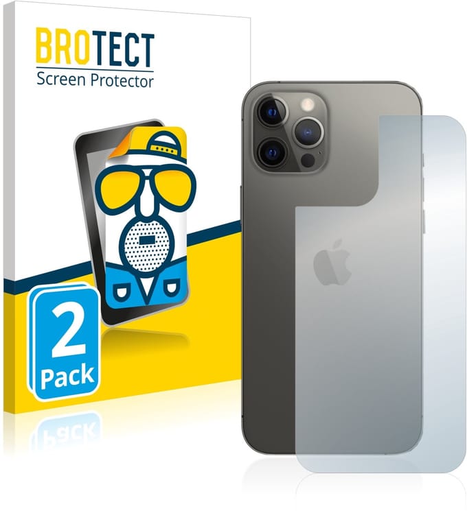 BROTECT - Screenprotector voor Apple iPhone 12 Pro Max (Achterkant) - Folie Beschermfolie matte 2 Stuks