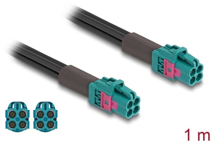 Delock Cable Mini FAKRA Z jack quad to Mini FAKRA Z jack quad A-Type Premium