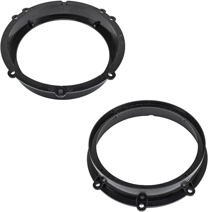 Speaker Adapter Rings - Speaker Brackets - Car Audio Upgrade - Easy Speaker Installation - 165mm DIN - Black