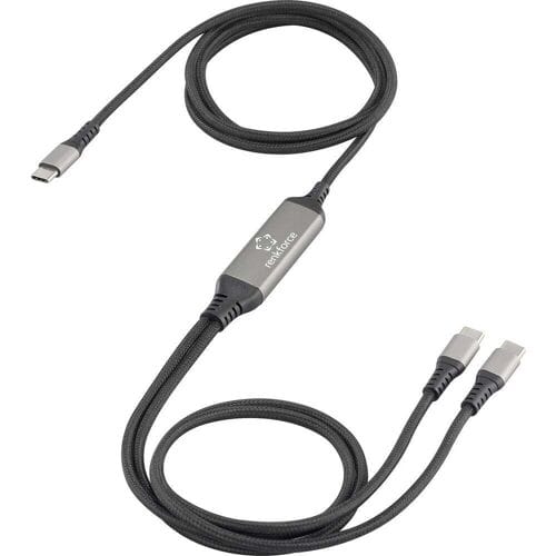 Renkforce RF-6721084 USB-C Y-kabel USB 2.0 USB-C stekker 1.50 m Zwart