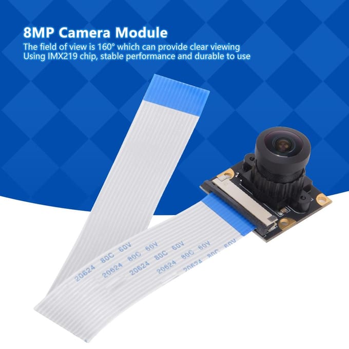 8MP Cameramodule IMX219 Chip Ondersteuning Nachtzicht Gezichtsherkenning 3280x2464 160 graden white