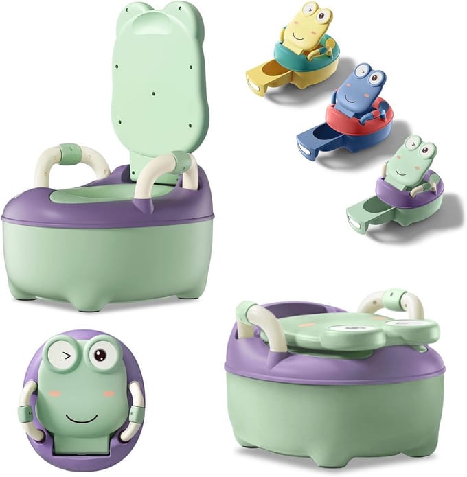 Ergonomisch Kindertoilet met Handgrepen en Antislipfunctie - Kleur: Groen