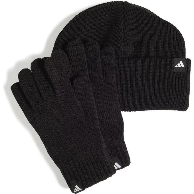 adidas Set Kinderen Muts + Handschoenen Zwart - Maat Jeugd