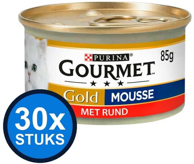 30x Gourmet - Gold Mousse Rund - Kattenvoer Natvoer - 85 g