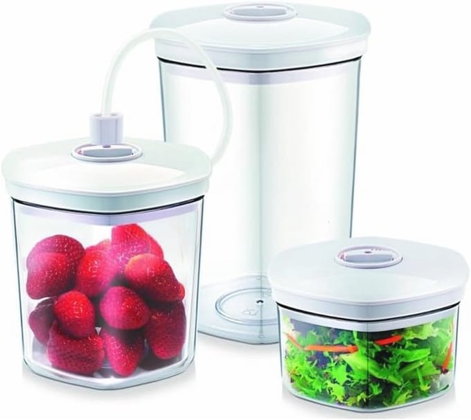 Vacuümcontainer set – transparante kunststof container voor voedselbewaring