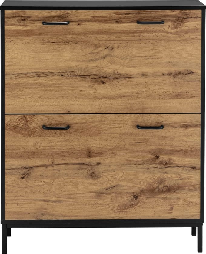 Rocco-Schoenenkist - 2 Kleppen - Zwart Eikenlook