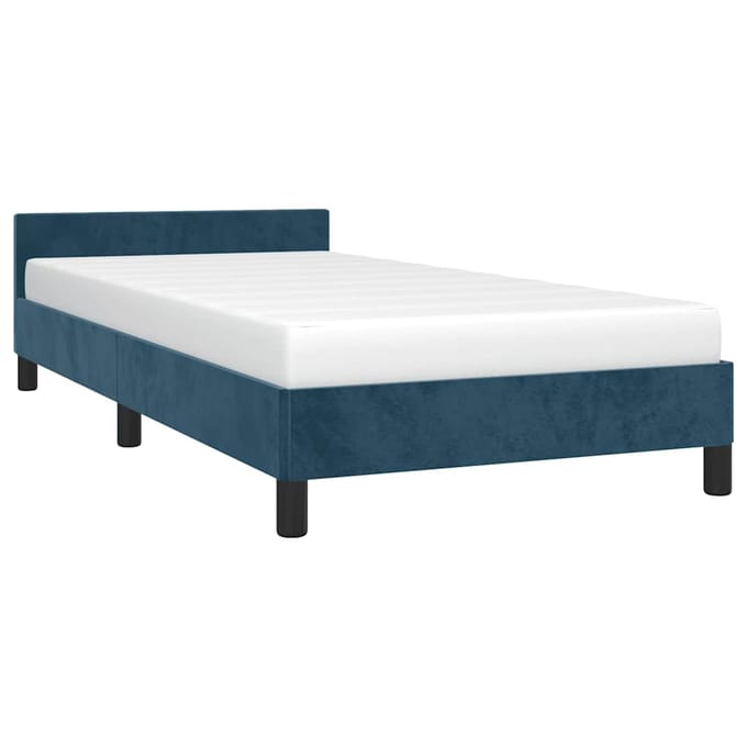 vidaXL - Bedframe - zonder - matras - 100x200 - cm - fluweel - donkerblauw