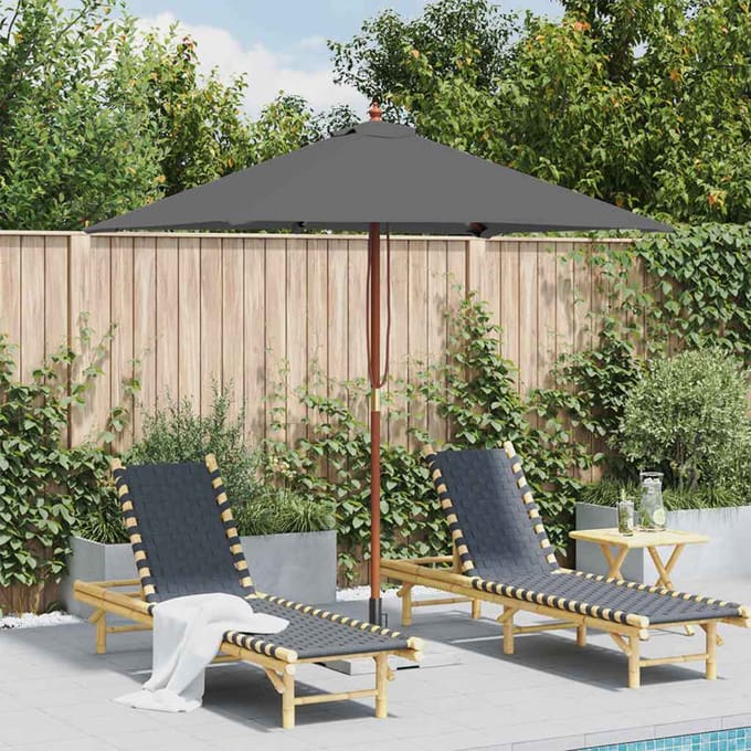 vidaXL - Parasol - met - houten - paal - 150x200 - cm - antraciet