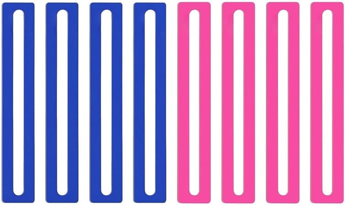 Leesstrips Liniaal Set - Leeslijn Tracker - Gericht Lezen - Semi-transparant Ontwerp - 8 Stuks 6 Inch - Roze Blauw