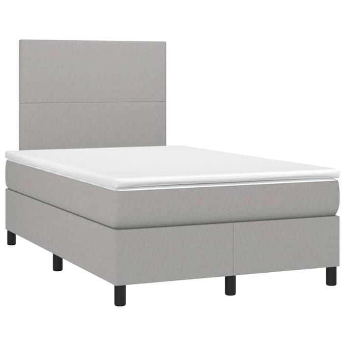 vidaXL - Boxspring - met - matras - stof - lichtgrijs - 120x200 - cm