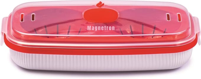 DYNA® Eierkoker magnetron - Eierkoker - Eierkoker electrisch - Wit/Rood - 24cm x 13cm x 6cm