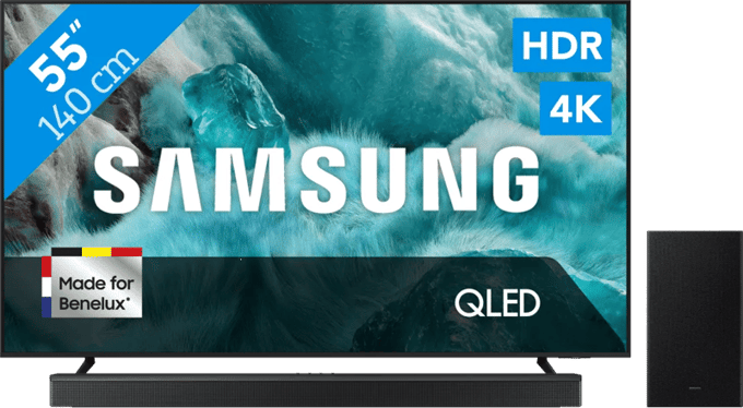 Samsung 55" QLED 4K Q7F4 (2025) + Samsung HW-B750F Zwart
